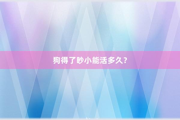狗得了眇小能活多久？