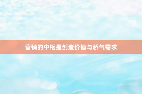 营销的中枢是创造价值与骄气需求